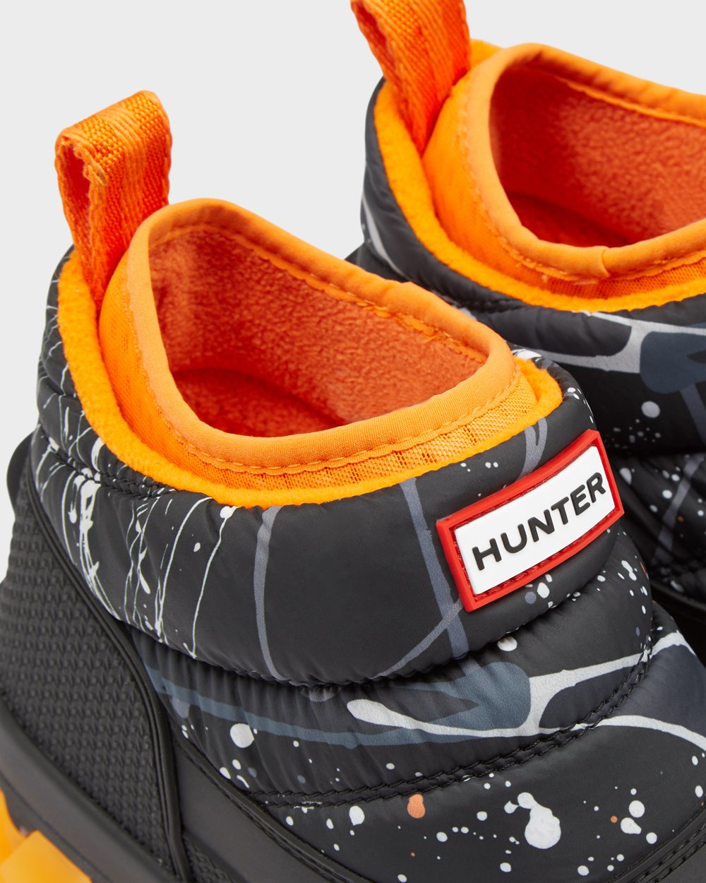 Snow Boots Dames - Hunter Original Printed Insulated Ankle - Grijs Zwart - 10JNHCSQO